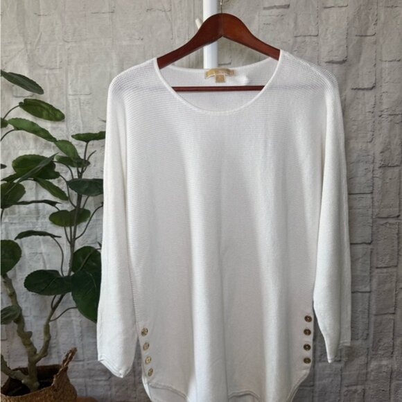 Michael Kors White Long Sleeve Batwing Knit Tunic, in Women’s Size XL - Picture 14 of 14